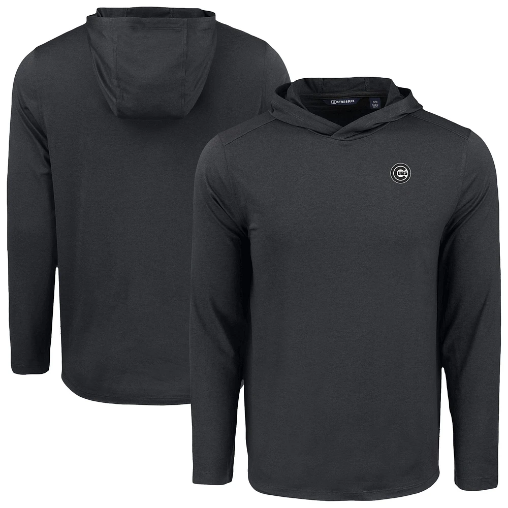 Men's Cutter & Buck Black Chicago Cubs Coastline Epic Comfort Eco Recycled Long Sleeve Hoodie T-Shirt