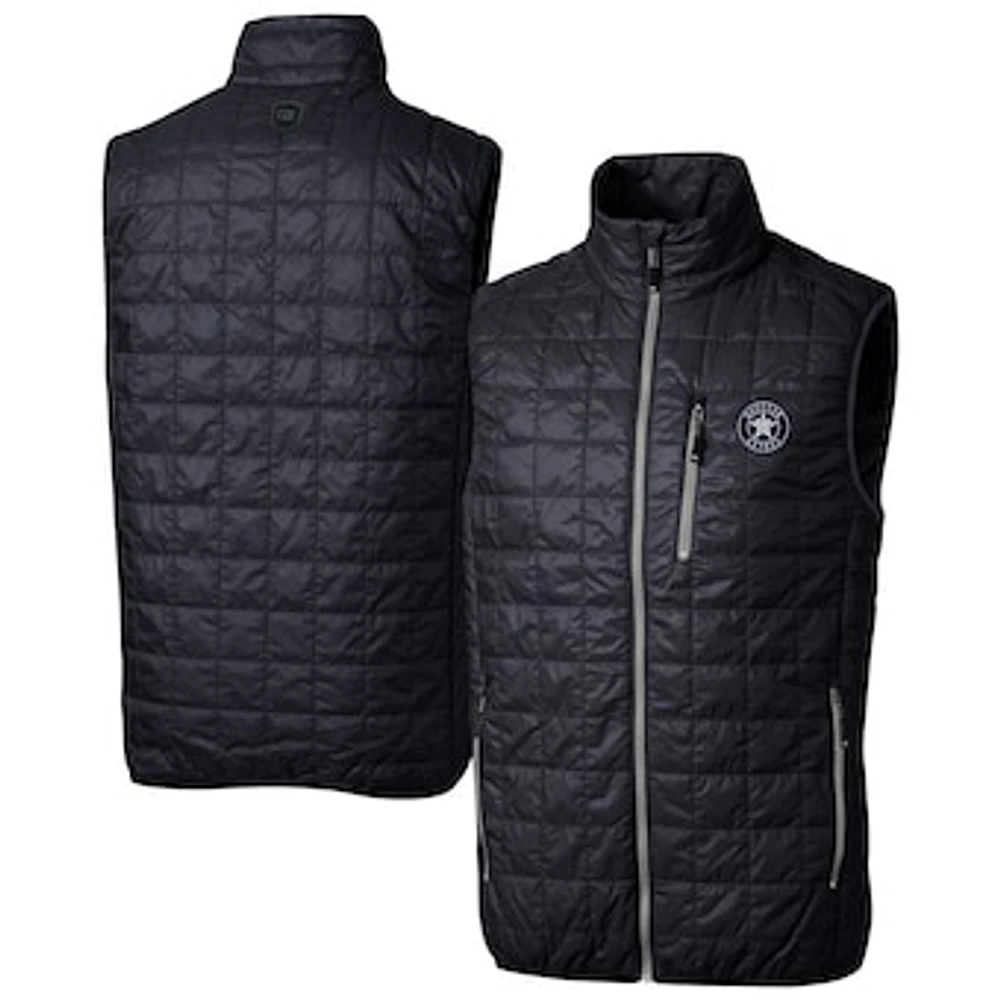 Men's Cutter & Buck Navy Houston Astros Rainier PrimaLoft® Eco Insulated Full-Zip Puffer Vest