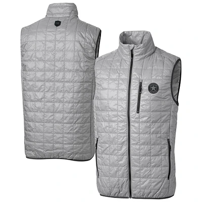 Men's Cutter & Buck Gray Houston Astros Rainier PrimaLoft® Eco Insulated Full-Zip Puffer Vest