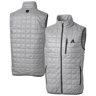 Men's Cutter & Buck Gray Arizona Diamondbacks Rainier PrimaLoft® Eco Insulated Full-Zip Puffer Vest