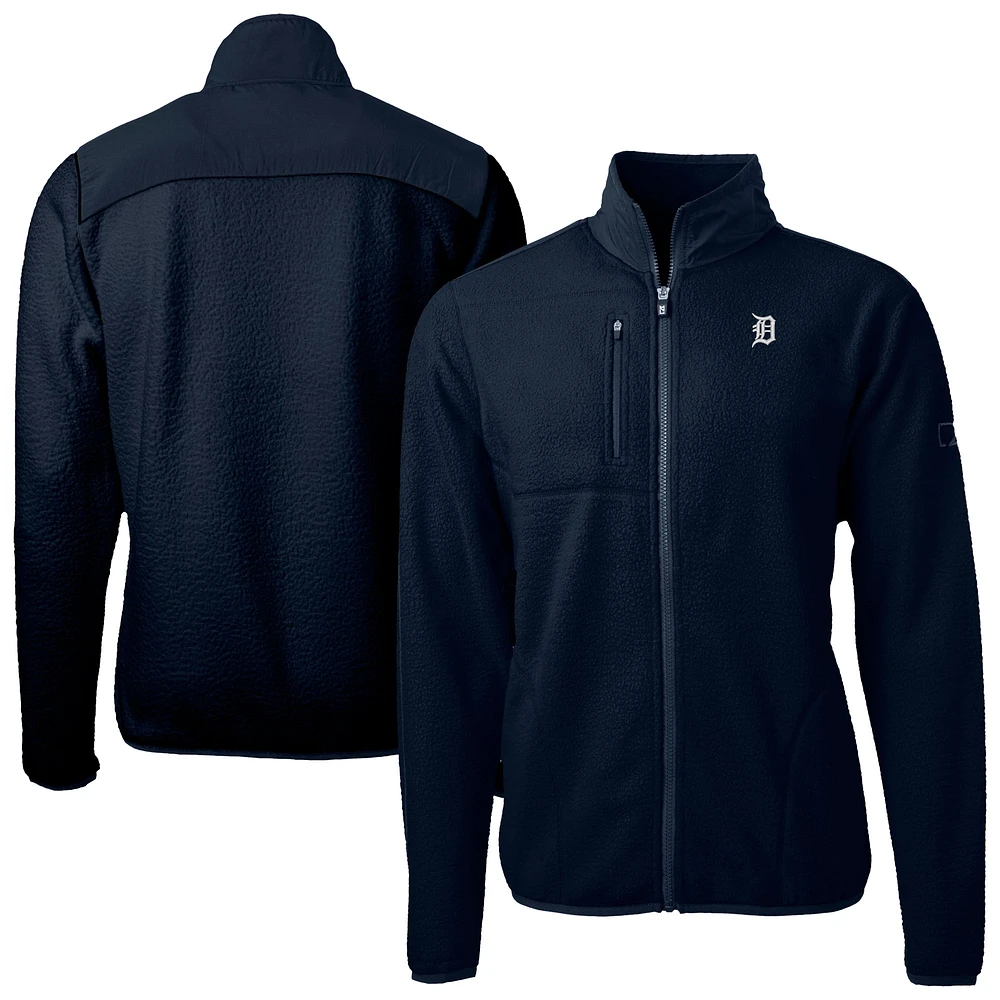 Men's Cutter & Buck Navy Detroit Tigers Cascade Eco Fleece Full-Zip Sweatshirt