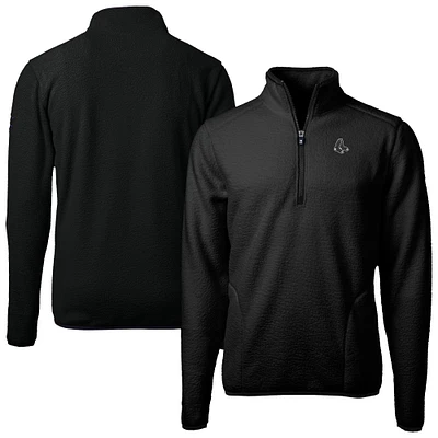 Men's Cutter & Buck Boston Red Sox Cascade Eco Fleece Quarter-Zip Jacket
