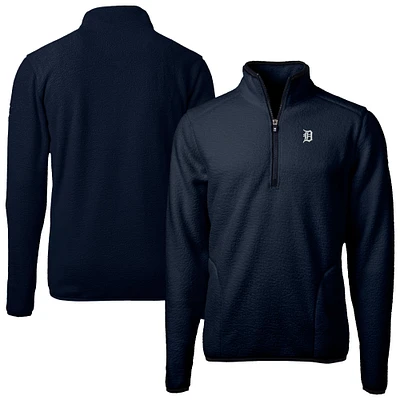 Men's Cutter & Buck Navy Detroit Tigers Cascade Eco Fleece Quarter-Zip Jacket