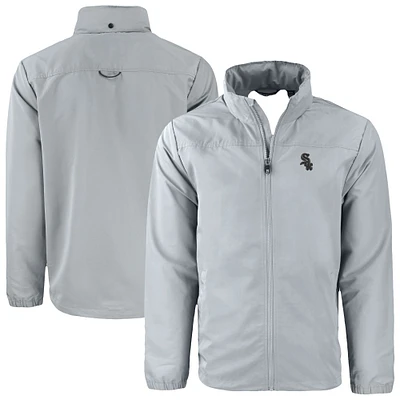 Men's Cutter & Buck Gray Chicago White Sox Charter Eco Recycled Full-Zip Hoodie Jacket