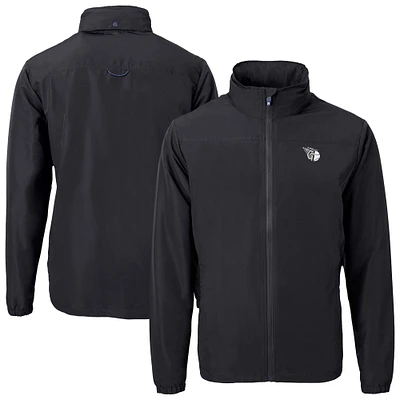 Men's Cutter & Buck Black Cleveland Guardians Charter Eco Recycled Full-Zip Hoodie Jacket