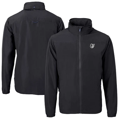 Men's Cutter & Buck Black Baltimore Orioles Charter Eco Recycled Full-Zip Hoodie Jacket