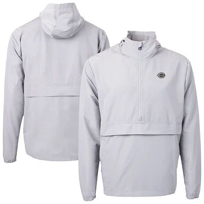 Men's Cutter & Buck Gray Cincinnati Reds Charter Eco Recycled Anorak Half-Zip Hoodie Jacket