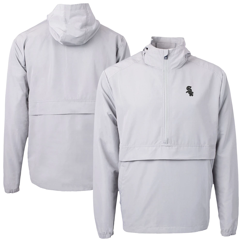 Men's Cutter & Buck Gray Chicago White Sox Charter Eco Recycled Anorak Half-Zip Hoodie Jacket