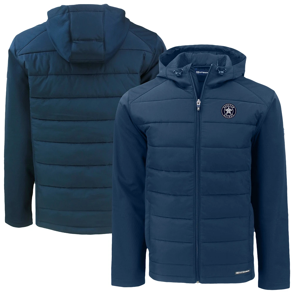 Men's Cutter & Buck Navy Houston Astros Evoke Hybrid Eco Softshell Recycled Full-Zip Jacket
