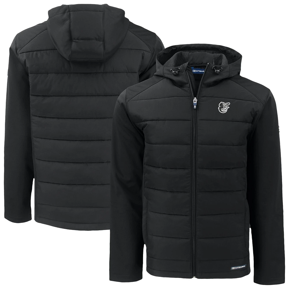 Men's Cutter & Buck Baltimore Orioles Evoke Hybrid Eco Softshell Recycled Full-Zip Jacket