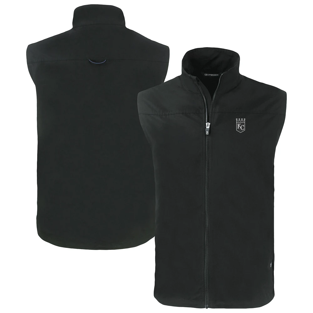 Men's Cutter & Buck Black Kansas City Royals Charter Eco Recycled Full-Zip Vest