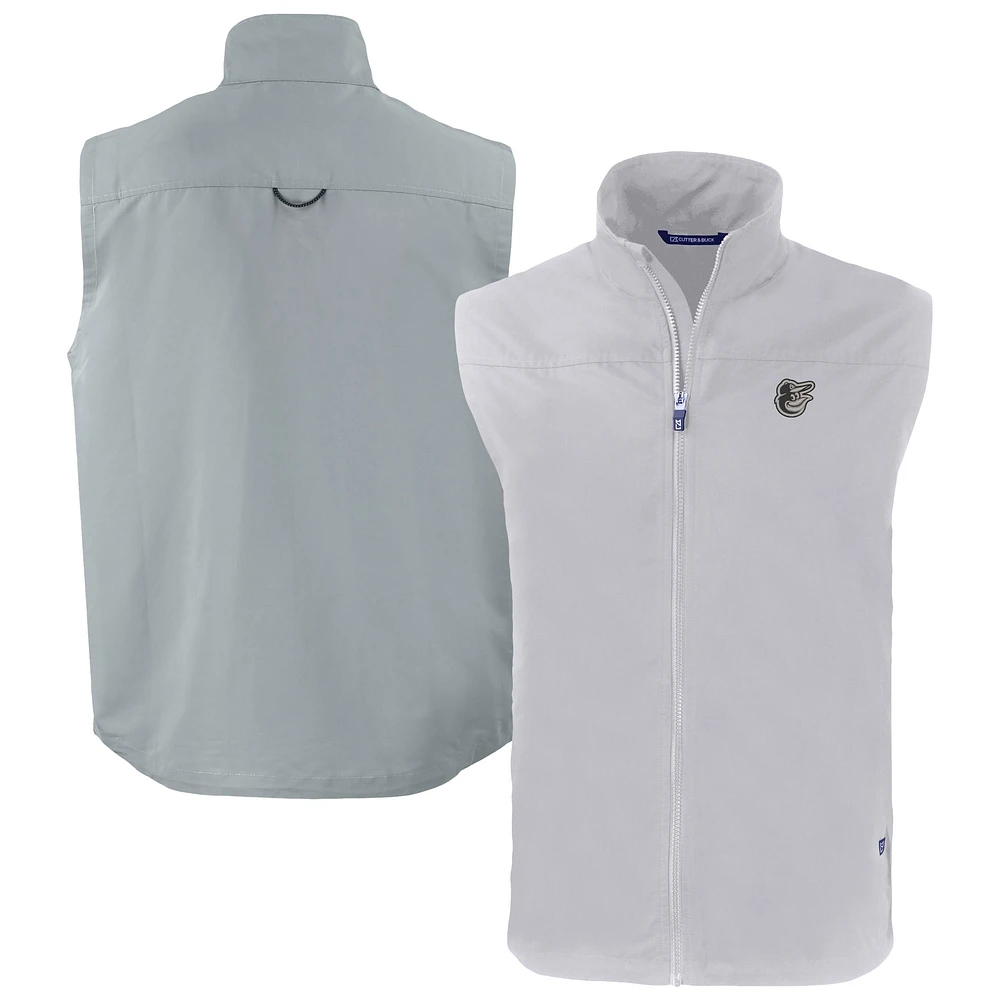 Men's Cutter & Buck Gray Baltimore Orioles Charter Eco Recycled Full-Zip Vest
