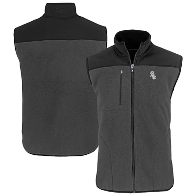 Men's Cutter & Buck Gray Chicago White Sox Cascade Eco Sherpa Fleece Full-Zip Vest