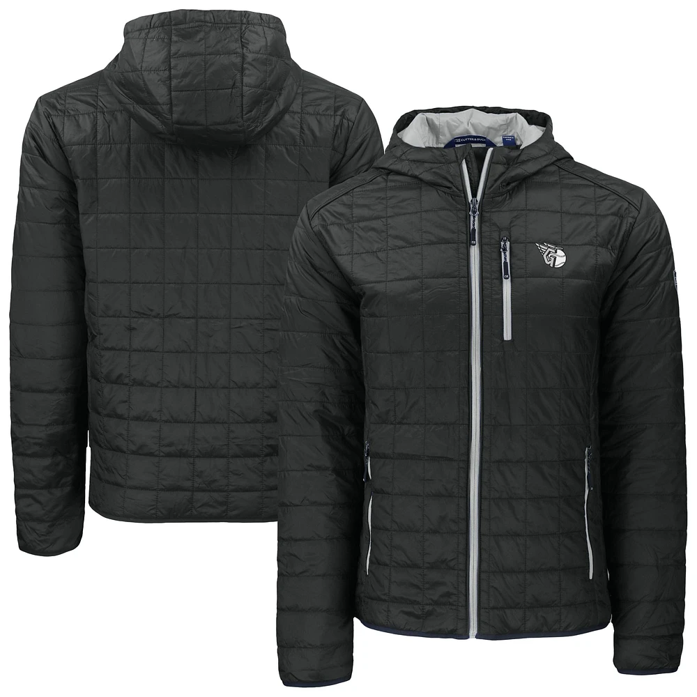 Men's Cutter & Buck Cleveland Guardians Rainier Eco Primaloft Full-Zip Hoodie Jacket