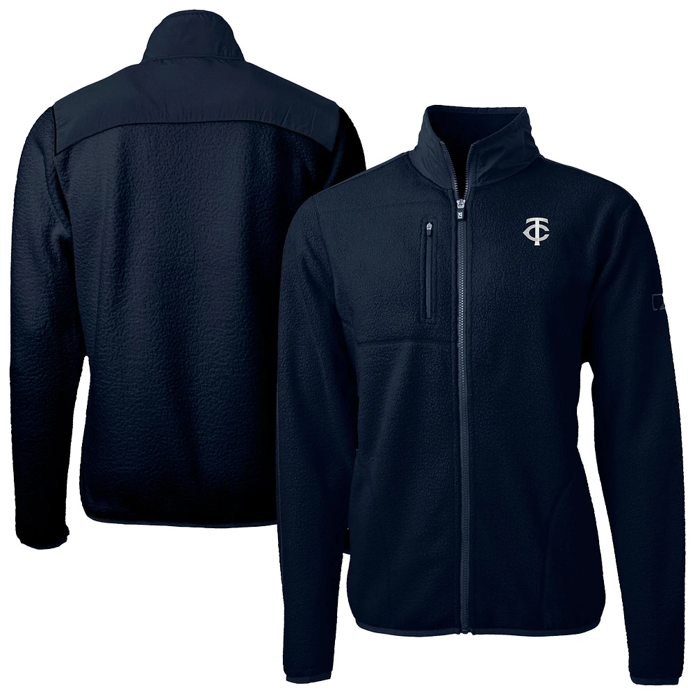 Men's Cutter & Buck Navy Minnesota Twins Cascade Eco Sherpa Fleece Full-Zip Jacket