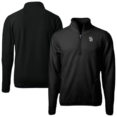 Men's Cutter & Buck Black San Diego Padres Cascade Eco Fleece Quarter-Zip Jacket