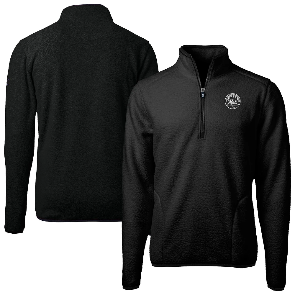 Men's Cutter & Buck New York Mets Cascade Eco Fleece Quarter-Zip Jacket