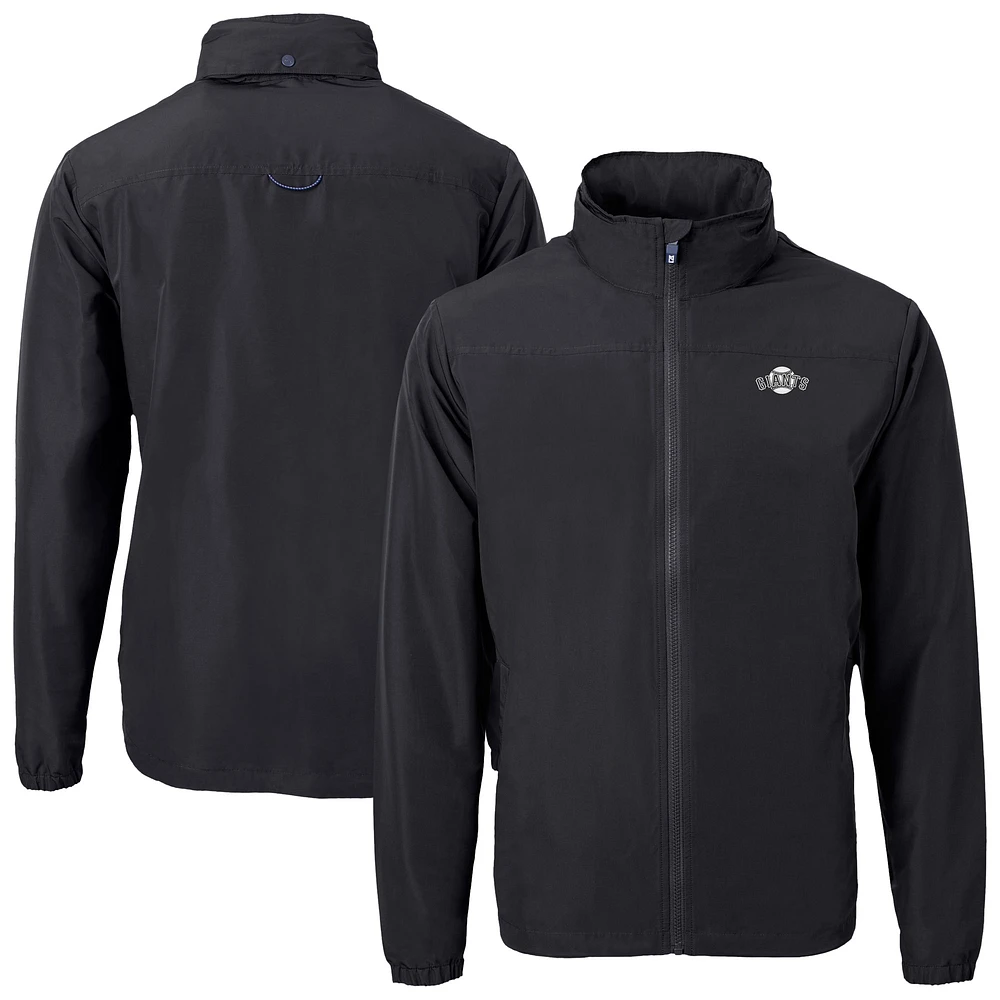 Men's Cutter & Buck Black San Francisco Giants Charter Eco Recycled Full-Zip Hoodie Jacket