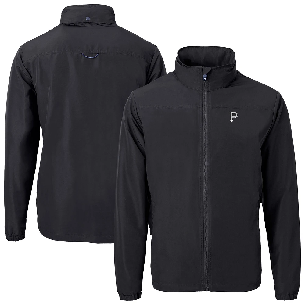 Men's Cutter & Buck Black Pittsburgh Pirates Charter Eco Recycled Full-Zip Hoodie Jacket