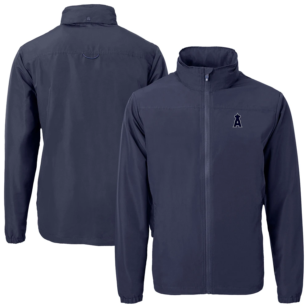 Men's Cutter & Buck Navy Los Angeles Angels Charter Eco Recycled Full-Zip Hoodie Jacket