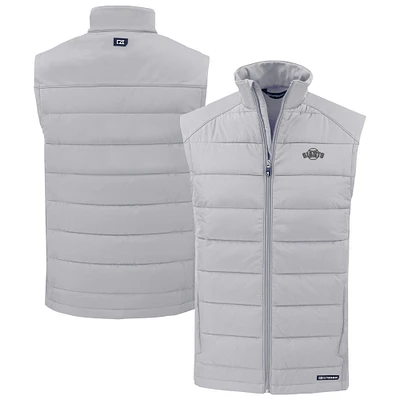 Men's Cutter & Buck Gray San Francisco Giants Evoke Hybrid Eco Softshell Recycled Full-Zip Vest