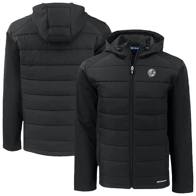 Men's Cutter & Buck New York Yankees Evoke Hybrid Eco Softshell Recycled Full-Zip Hooded Jacket