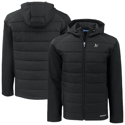 Men's Cutter & Buck Athletics Evoke Hybrid Eco Softshell Recycled Full-Zip Hooded Jacket