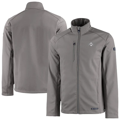 Men's Cutter & Buck Pewter San Francisco Giants Evoke Eco Softshell Recycled Full-Zip Jacket