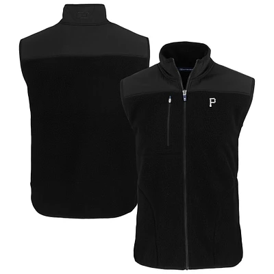 Men's Cutter & Buck Black Pittsburgh Pirates Cascade Eco Fleece Full-Zip Vest