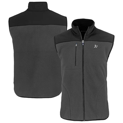 Men's Cutter & Buck Gray Athletics Cascade Eco Fleece Full-Zip Vest