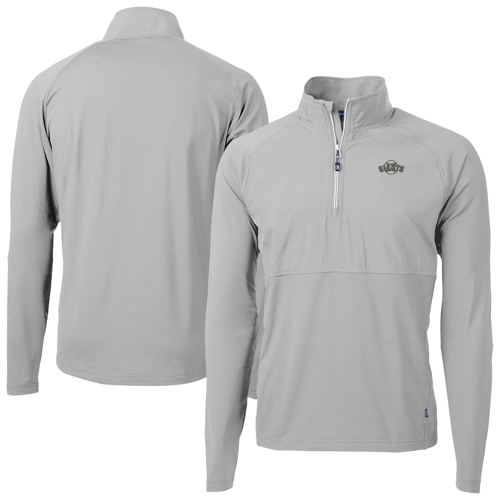 Men's Cutter & Buck Gray San Francisco Giants Adapt Eco Hybrid Raglan DryTec Quarter-Zip Jacket