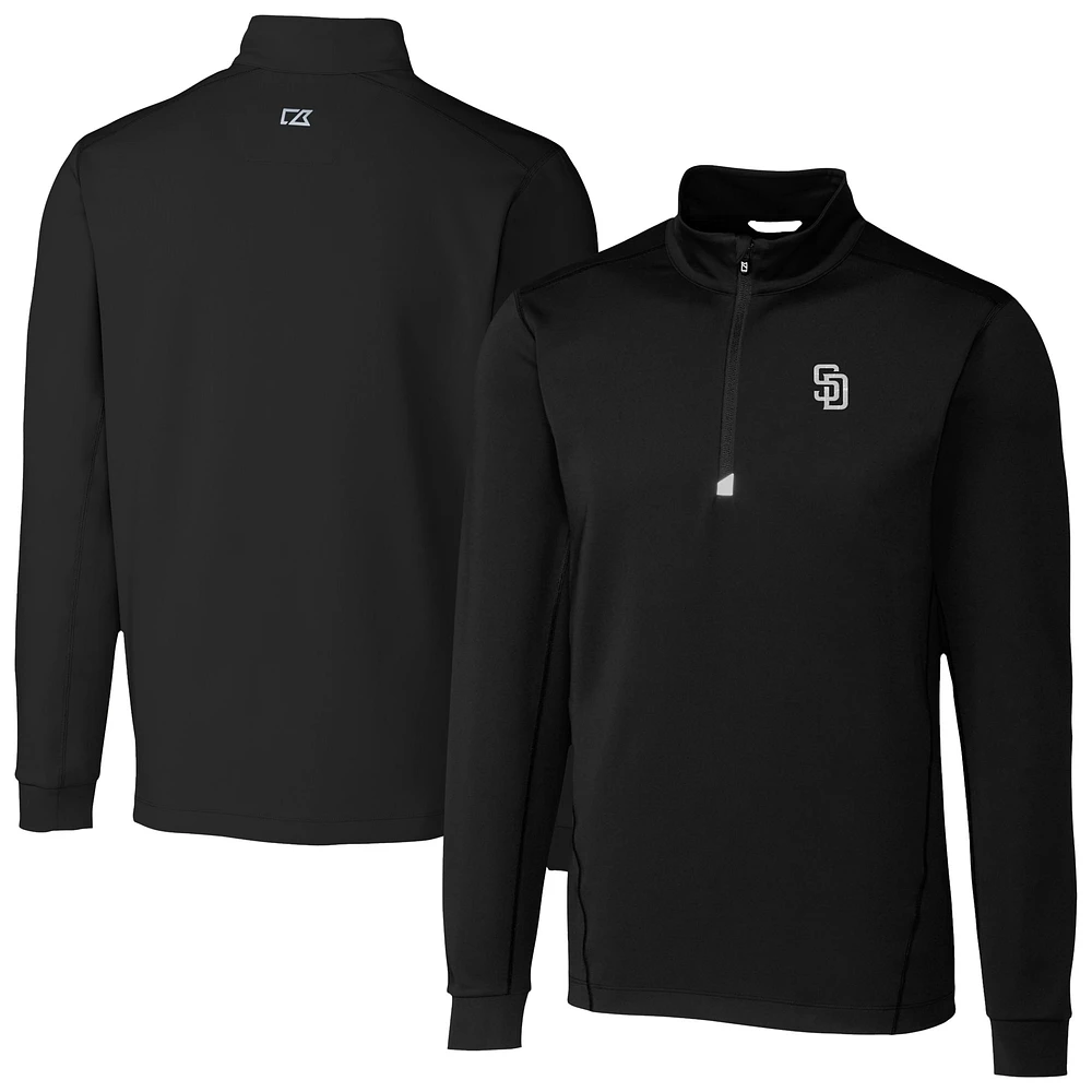 Men's Cutter & Buck San Diego Padres Traverse Eco Tri-Blend DryTec Quarter-Zip Jacket
