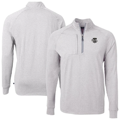 Men's Cutter & Buck Heather Gray Philadelphia Phillies Adapt Eco Raglan Quarter-Zip Jacket
