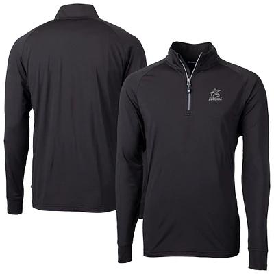 Men's Cutter & Buck Miami Marlins Adapt Eco Raglan Quarter-Zip Jacket