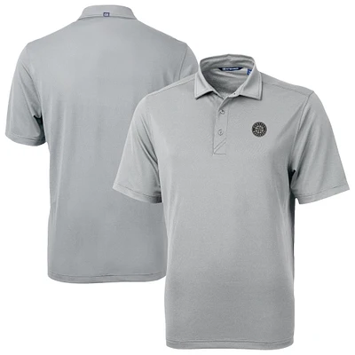 Men's Cutter & Buck Gray Seattle Mariners Virtue Eco Pique Recycled Polo