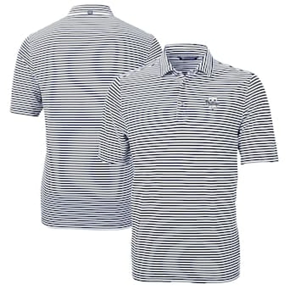 Men's Cutter & Buck Navy Philadelphia Phillies Virtue Eco Pique Stripe Recycled Polo