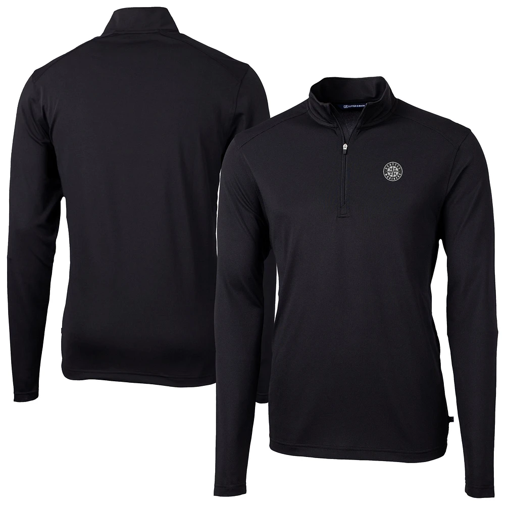 Men's Cutter & Buck Seattle Mariners Virtue Eco Pique Quarter-Zip Jacket