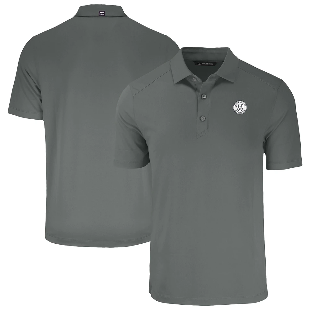 Men's Cutter & Buck Gray Milwaukee Brewers Forge Eco Recycled Polo