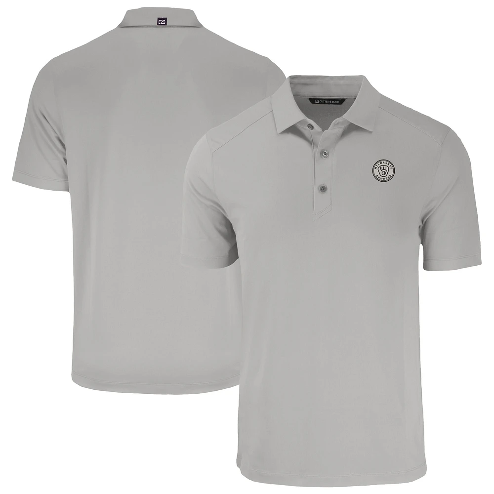 Men's Cutter & Buck Gray Milwaukee Brewers Forge Eco Recycled Polo
