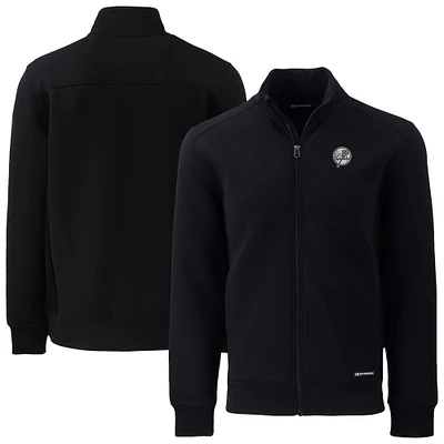 Men's Cutter & Buck Black New York Yankees Roam Eco Recycled Tri-Blend Full-Zip Jacket