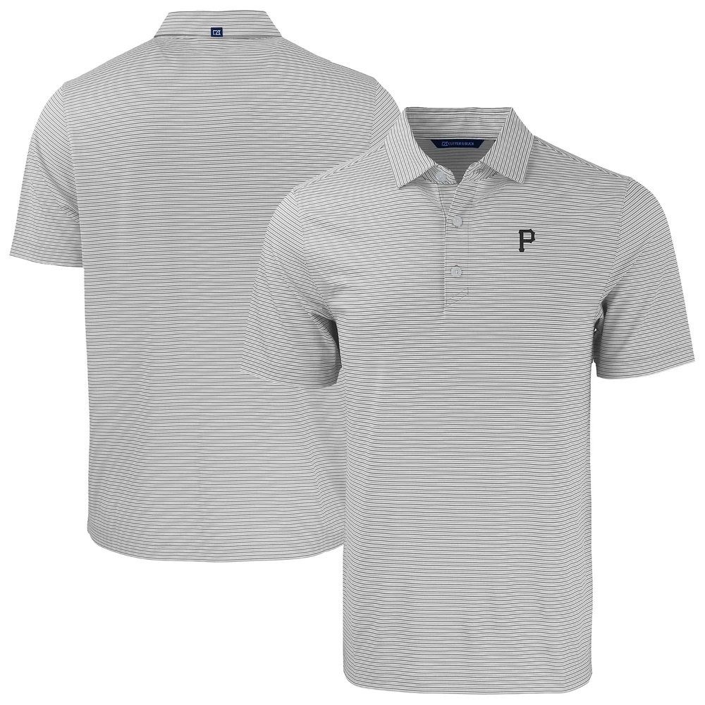 Men's Cutter & Buck Gray Pittsburgh Pirates Forge Eco Double Stripe Stretch Recycled Polo