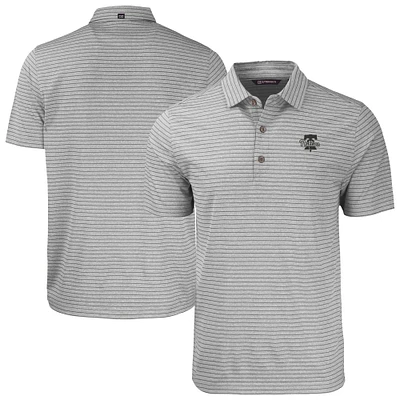 Men's Cutter & Buck Heather Gray Philadelphia Phillies Forge Eco Stripe Stretch Recycled Polo