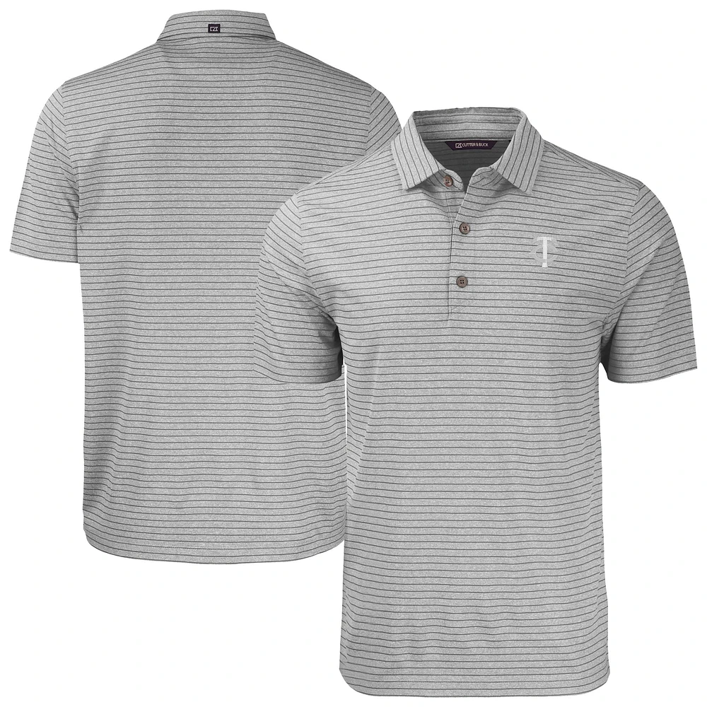 Men's Cutter & Buck Heather Gray Minnesota Twins Forge Eco Stripe Stretch Recycled Polo