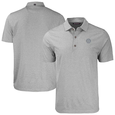 Men's Cutter & Buck Heather Gray Seattle Mariners Forge Eco Stripe Stretch Recycled Polo