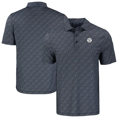 Men's Cutter & Buck Black Milwaukee Brewers Pike Eco Pebble Print Stretch Recycled Polo