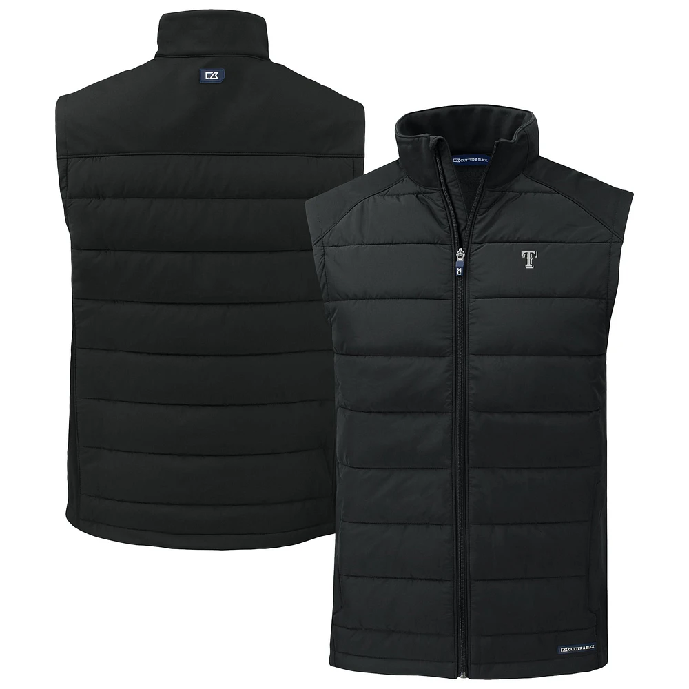 Men's Cutter & Buck Texas Rangers Evoke Hybrid Eco Softshell Recycled Full-Zip Vest