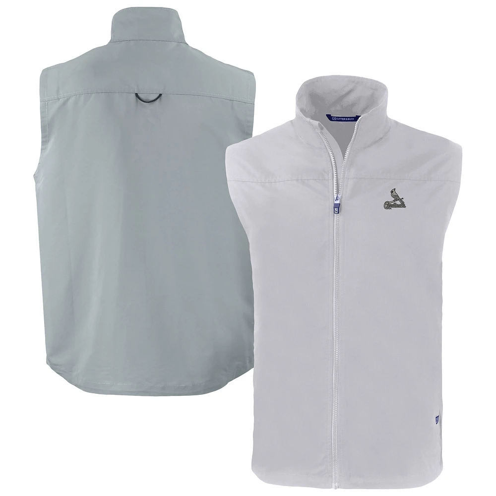Men's Cutter & Buck Gray St. Louis Cardinals Charter Eco Recycled Full-Zip Vest