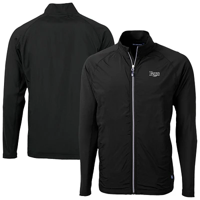 Men's Cutter & Buck Tampa Bay Rays Adapt Eco Knit Hybrid Recycled Quarter-Zip Pullover Jacket