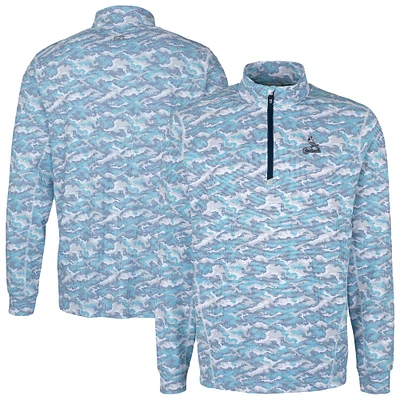 Men's Cutter & Buck Light Blue St. Louis Cardinals Traverse Eco Camo Tri-Blend DryTec Quarter-Zip Top