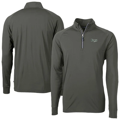 Men's Cutter & Buck Olive Tampa Bay Rays Adapt Eco DryTec Raglan Quarter-Zip Jacket